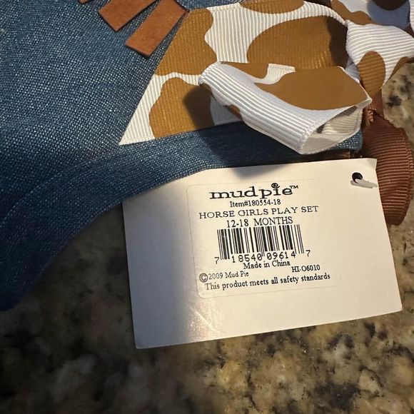 NWT mudpie Cowgirl Cow Halloween Costume Themed Rodeo Outfit Size 12-18 Months - Picture 8 of 8